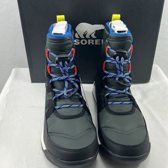 Sorel Youth Whitney II Short Lace Winter Boot Jet Sea Salt size 5 - Picture 2 of 7